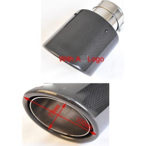 1 PC Oval Slanted exhaust tip Carbon Fiber With A Logo Exhaust tip car muffler pipe for BMW car styling