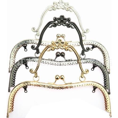 10PCS 20.5cm Metal Purse Frame Handles Vintage Kiss Clasp Lock Bronze for DIY Coin Purses Clutch Handbag Accessories