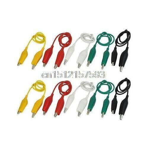 10 Pcs 20" Double-ended Alligator Clips Test Lead Jumper Wire 50cm 5 Color