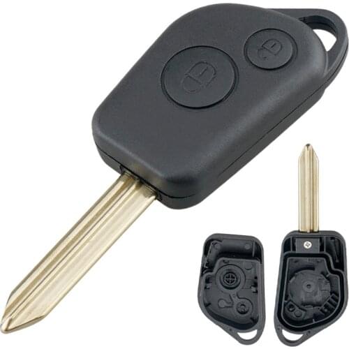 2 Buttons Uncut Blade Car Remote Key Shell Case with 2 Micro Switches Auto key Case Replacement Fits for Citroen Picasso Xsara
