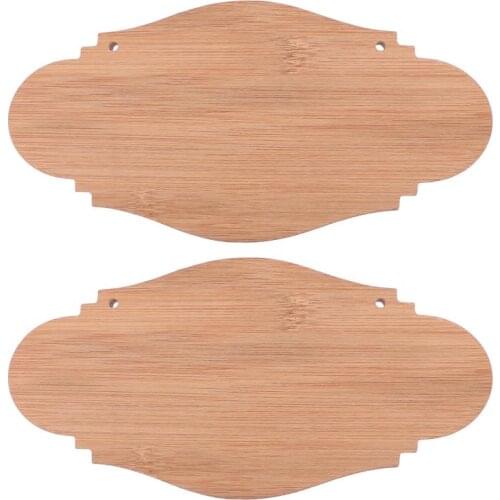 2pcs Unfinished Blank Sign Hanging Sign Decorative Wood Plaques for DIY Craft