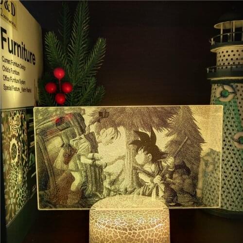 Dragon Ball Z Son Goku Bulma 3D LED Lamp Colourful NightLight Illusion Bedroom Home Decor Lampara Kids Christmas DBZ Manga Gift