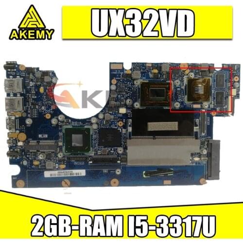 Akemy Laptop motherboard for ASUS UX32VD original mainboard 2GB-RAM I5-3317U GT620M-GPU