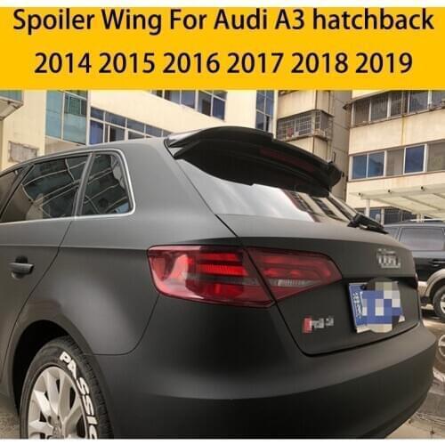 Car Accessories ABS Rear Trunk Spoiler Wing For Audi A3 hatchback 2014 2015 2016 2017 2018 2019
