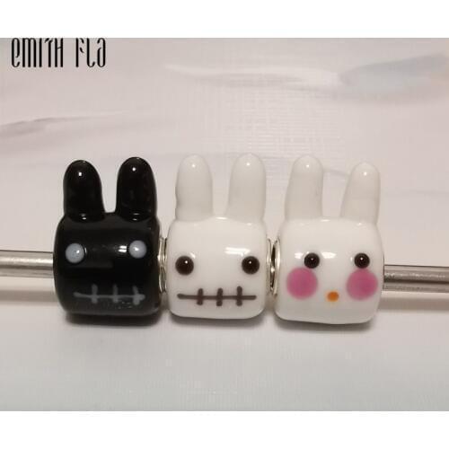 Handmade Animal Charm Beads With Authentic 925 Sterling Silver Fit European Charm Bracelet Women Rabbit Beads Silver Jewelry