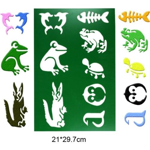 Dolphin Animal Stencils Handmade DIY Stencils Painting Template Doodle Hollow Painting Ruler Cartoon Template