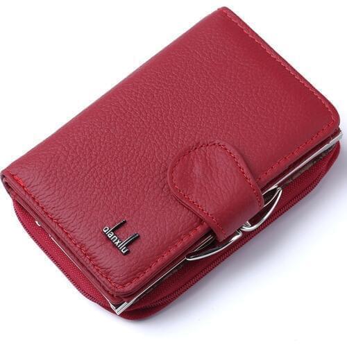 Long Section Leather Wallet Lady Leather Zipper Thirty Percent Of Foreign Trade In Buckle Purse Wallet