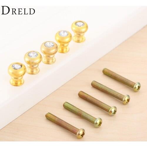 DRELD 5Pcs 11mm Antique Gold Furniture Handle Modern Kitchen Cabinet Cupboard Door Handle Drawer Pulls Knob Furniture Fittings