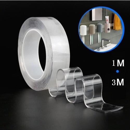 Double Sided Nano Tape Washable Fixed Carpet Socket Adhesive Transparent Tapes gekko tape Glue Gadget Acrylic Universal