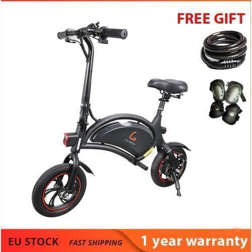 In Stock KUGOO Kirin B1 Folding Adult Moped Electric Bike 250W Brushless Motor Max Speed 25km/h 6AH Lithium Battery Disc Brake
