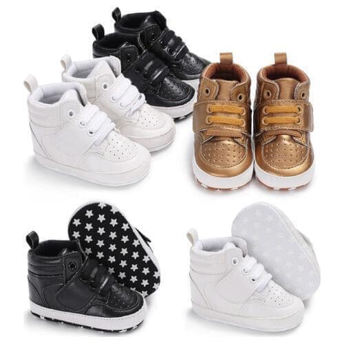 FOCUSNORM New Casual Baby GIrl Boy Shoes Soft Bottom Anti-skid PU Leather Shoe For Infant Toddler Boys Girls