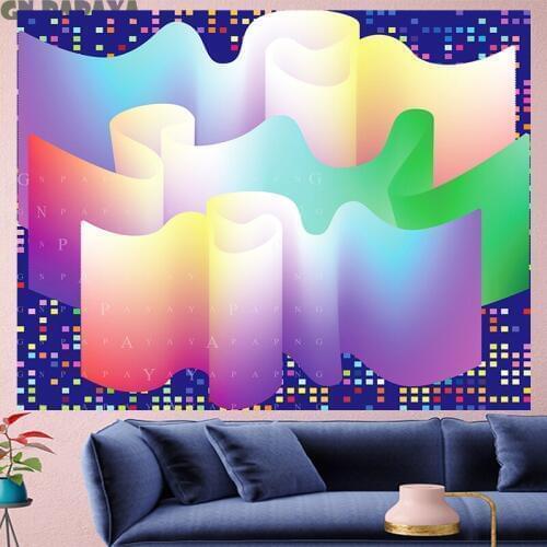 Geometric ripple hippie wall hanging structure macrame Tapestries hippie Psychedelic Wall carpet Hanging Yoga Mat Home Decor