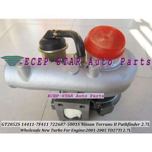 GT2052S 722687-0001 722687-5001S 722687 14411-7F411 144117F411 Turbo For Nissan Terrano II Pathfinder 2001-05 TD27TI 2.7L 118HP