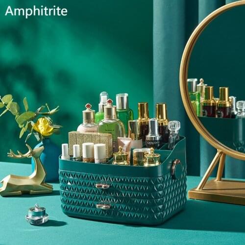 Cosmetic Storage Gift Box Make Up Organic Storage Rack Lipstick Holder High Capacity Fashion 2 Layer Drawer Desktop Dust Proof