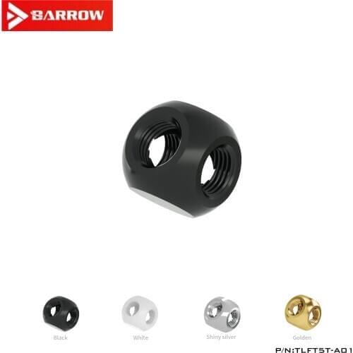 Barrow G1/4" X 5 Five Way Cube Spliter, Water Cooling Computer Case Kit Build Muiti Way Cubic Fittings,TLFT5T-A01
