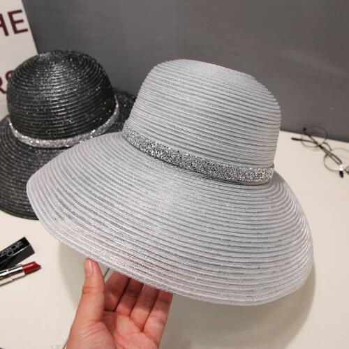 H7607 Summer Womens Sun Hat Sunshade Anti-ultraviolet Sunscreen Cap Girl Beach Seaside Outdoor Wide Brim Sun Protection Caps