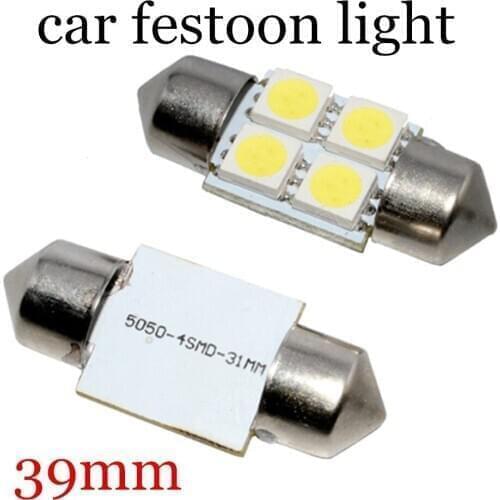Best price sale 10 pieces white 4smd 5050 12V 39mm Car led License Plate Light LED F-estoon lamp Bulbs