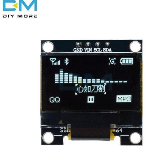 OLED LED Display Module 0.96 Inch I2C IIC Serial 128X64 128*64 WHITE Compatible For Arduino STM32 Controller Driver Board 3V 5v