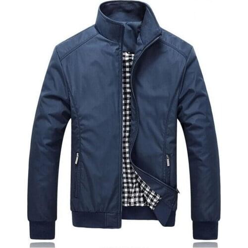 Mens Jacket Overcoat Middle Aged Men Fashion Smart Casual Jacket Stand Collar Slim Casual Style Jackets Men M-5XL