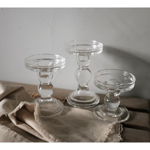 Clear Glass Candle Holder Set,Elegant Pillar Taper & Tea light Candlesticks Set for Dinner Table Wedding Party Home Decor