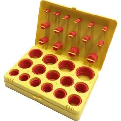 PG 382PCS/set Rubber O Ring Assortment kit Washer Gasket Sealing O-Ring pack Plastic Box Silicone Red rubber rings