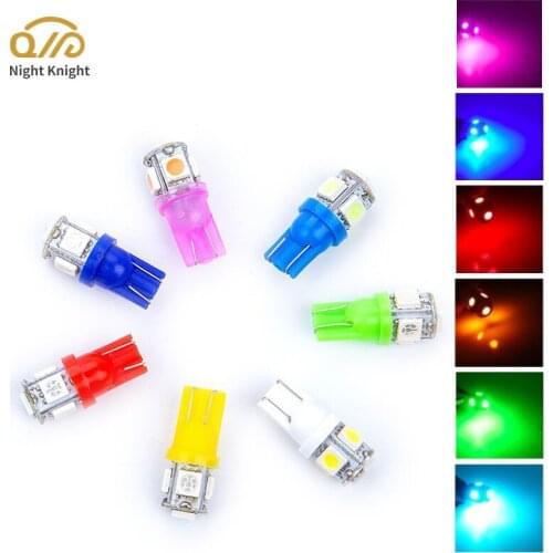 Night knight 10 pcs T10 W5W 5050 5 SMD Car LED Wedge Light DC 12V License Plate Bulbs Marker Lights Reading Dome Lamp
