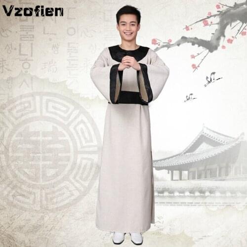 New Design Round Collar Robe Costume Ancient Chinese Costume Men Stage Performance Outfit for Dynasty Men Hanfu