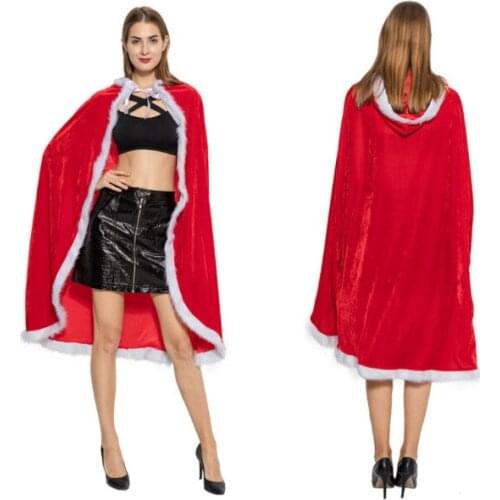 Christmas costume Little Red Riding Hood clothes cloak Halloween costume flannel adult cosplay Santa cloak