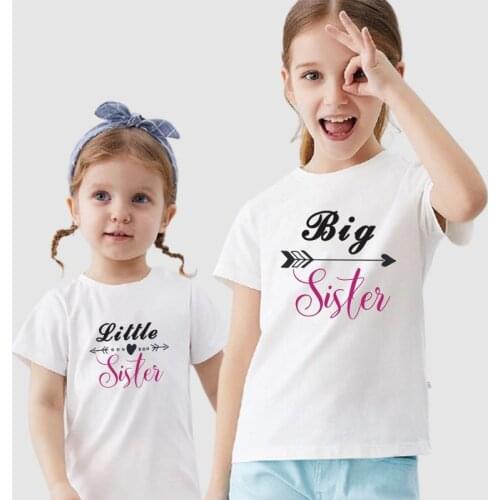 Sisters Matching Outfits Sibling Matching T Shirt Big Middle Little Sister Set Kids Baby Girl Summer Clothes Infant Bebies Body