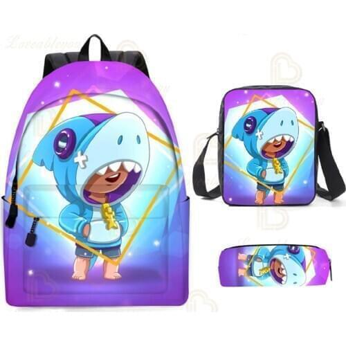 Kids School Bags Leon Shooting Game 3D Printed Backpack Set Boys Girls Harajuku Cartoon Star Backpack Tops Teen Bags