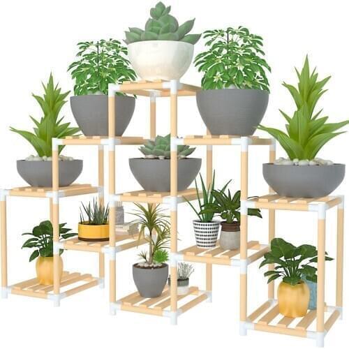 Flower Rack Indoor Simple Living Room Floor-to-floor Green Rose Solid Wood Multi-layer Shelf Balcony Fleshy Plant Flower Rack