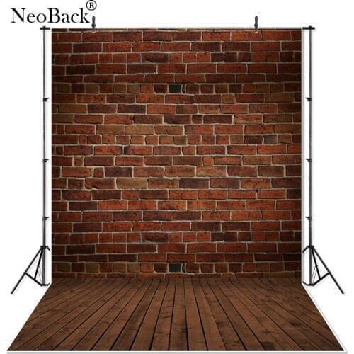 NeoBack Thin Vinyl Brown Bricks Wall Photo Backgrounds Photo Studio Backdrop Children Printed Studio Photo Backdrops P2442