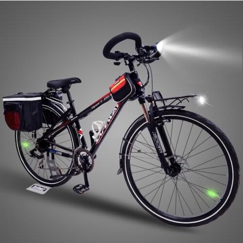 Cycling Bicycle for Men, 27 Speeds, 700C, Aluminum Alloy Frame, Road Bike, Double Disc Brake, Butterfly Handlebar