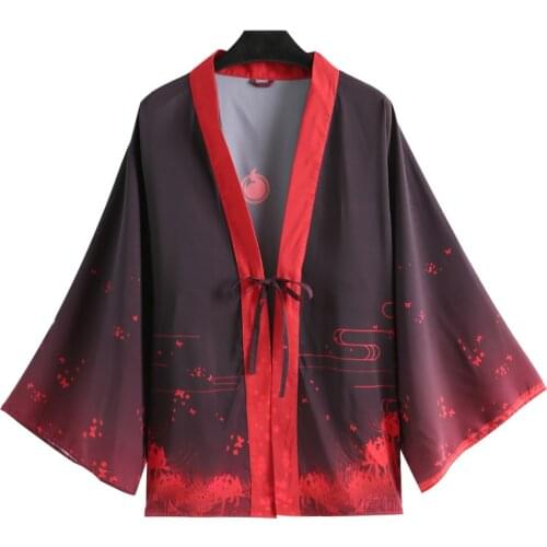 Japanese Fashion Casual Kimono Yukata Anime Jigoku Shoujo Hell Girl Enma Ai Cloak Men Women Haori Cosplay Costume