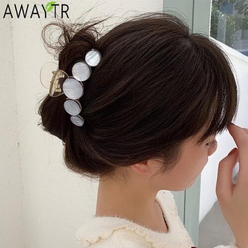 AWAYTR New Hair Claws Clips Barrettes for Women Colorful Hairpins Crabs Clamps Girls Hairgrip Fashion Hair Accessories Bands