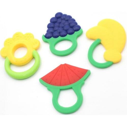 1pcs Attract Baby Teethers Silicone Teethers Food Grade Tiny Rod Teething Necklace Baby Shower Gifts Cartoon Animals Teether