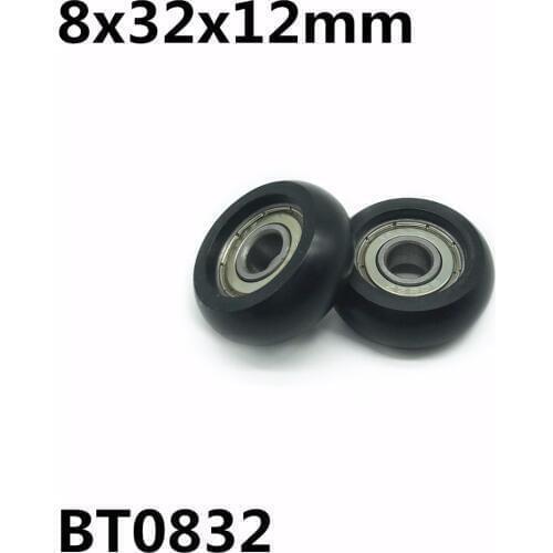 10PCS BT0832 8x32x12mm Nylon wheel hanging / ball bearing with pulley wheel for doors and windows