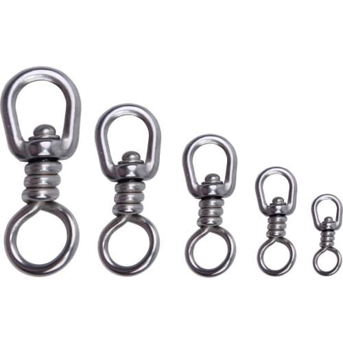 10Pcs High Strength Stainless Steel Fishing Swivels Fishing Tackle Ball Bearing Swivels Connector Size 1# 2# 3# 4# 5
