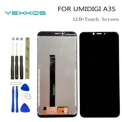 100% Tested New For UMIDIGI A3S LCD Display+Touch Screen Digitizer Assembly 100% Original LCD+Touch Digitizer for A3 s +Tools