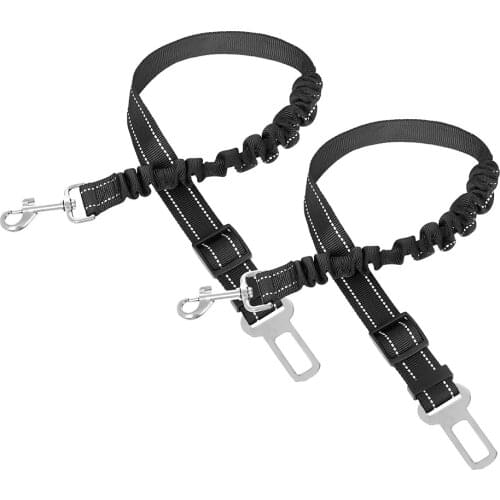 2pcs/lot Dog Car Seat Belt Adjustable Anti-shock Elastic Reflective Nylon Dog Leash For All Size Cars & Dogs Pet Car Seat Belt