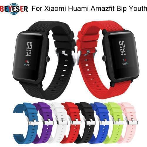 20mm Sports Silicone Wrist Strap band for Xiaomi Huami Amazfit Bip BIT PACE Lite Youth Smart Watch Replacement Band Smartwatch