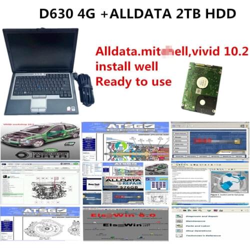 2021 High quality All data Auto Repair Software Alldata Mit..ell vivid workshop 10.2 in 2TB HDD installed in laptop D630 4g
