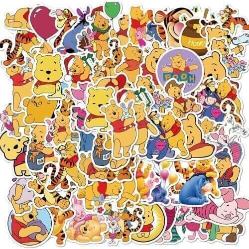25/50pcs DISNEY Cartoon winnie the pooh stickers Kids Toys waterproof Teacher baby Gift Reward PVC Christmas gift
