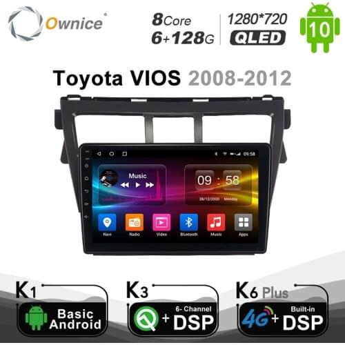 PX6 1280*720 Android 10.0 Car Multimediafor Toyota VIOS 2008 - 2012 Car Auto Radio 2din Audio Video HDMI 6G+128G SPDIF DSP GPS