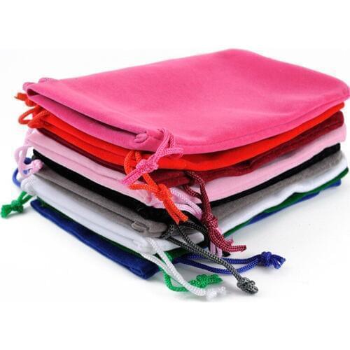 50pcs 5x7 7x9 8x10 9x12 CM White Red Black Velvet Bag Jewelry Packaging Bags Wedding Party Decor Drawable Bags Gift Pouches 66