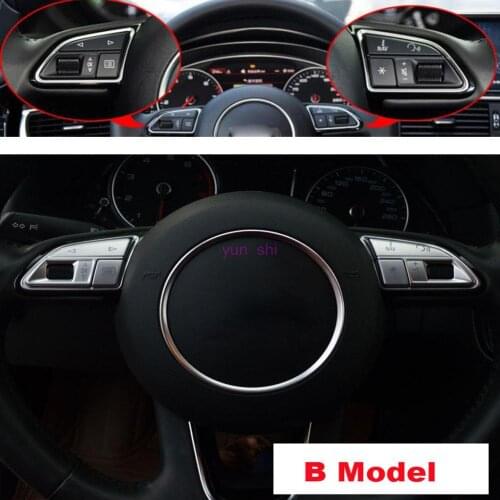 3 type ABS Chrome Car Steering Wheel Buttons Decoration Covers stickers For Audi Q3 Q5 A1 A3 A4 A5 A6 A7 A4L A6L etc Car-Styling