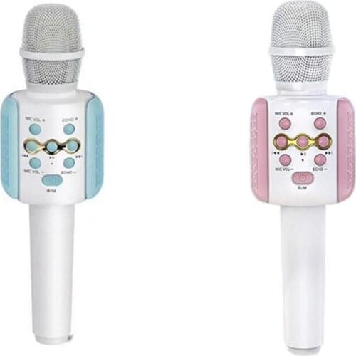 Kids Musical Microphone,Wireless Bluetooth Handheld Microphone,with LED Light MP3 Player,Microphone Speaker Player