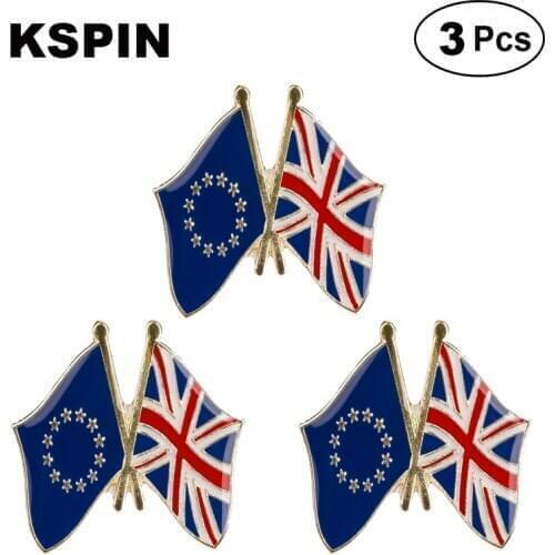 European Union United Kingdom Frendship Lapel Pin Brooches Pins Flag badge Brooch Badges