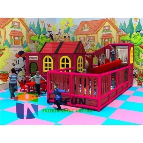 EU Standard Eco-friendly Funny Red Cottage Kids Soft Indoor Playground with Ball Pit for sale IP-012A