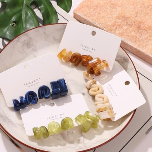 FAMSHIN Bohemian Resin Stud Earrings Set For Women Girls Cute Colorful Transparent Acrylic Earrings 2021 Trend Jewelry Brinco